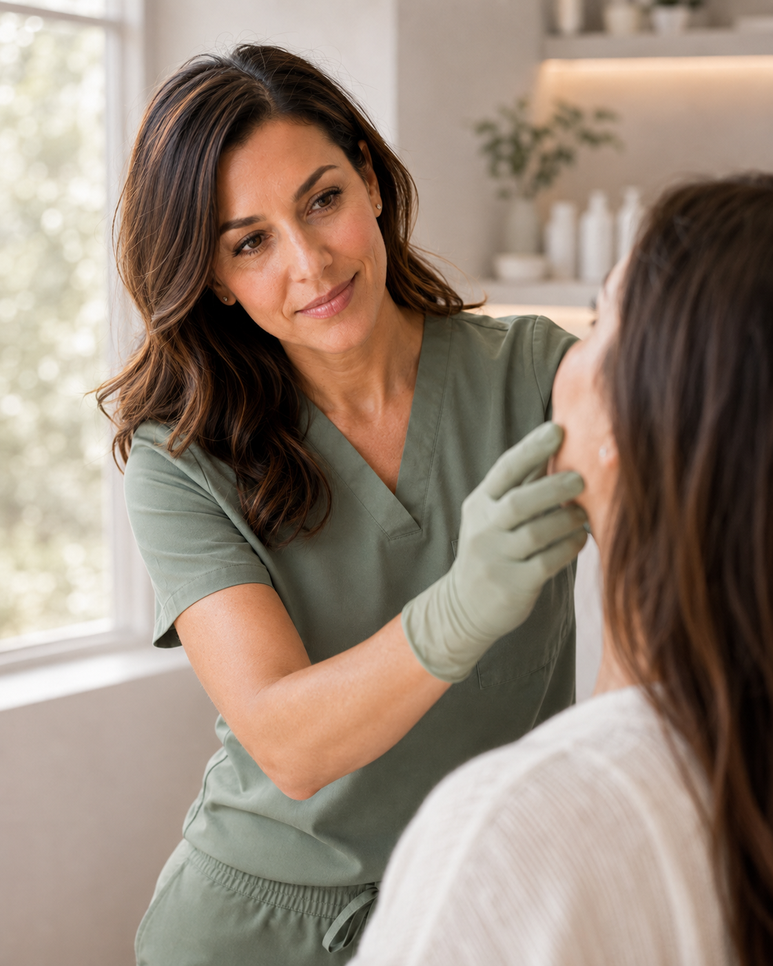 Dr. Camille Reyes examining a patient during a consultation